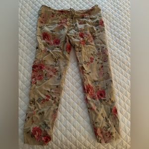 Printed Italian linen pants